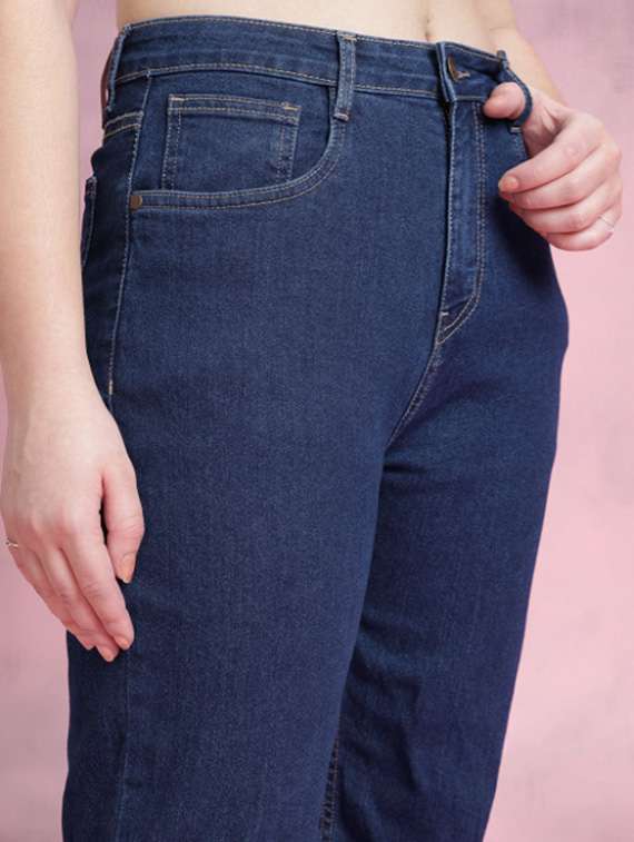 women solid mid rise straight fit jeans - 22528476 -  Standard Image - 1