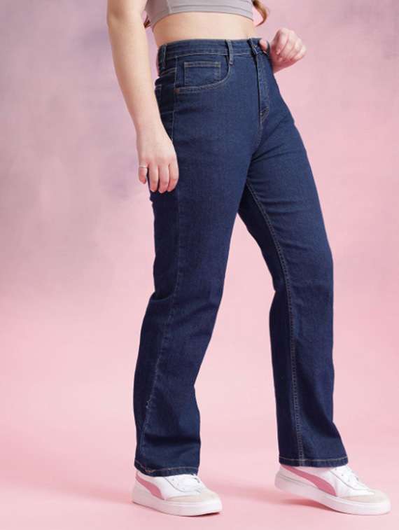 women solid mid rise straight fit jeans - 22528476 -  Standard Image - 4