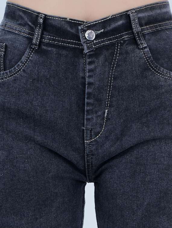 women washed mid rise straight fit jeans - 22528601 -  Standard Image - 1