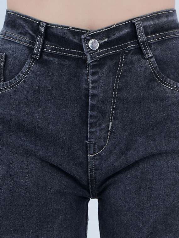 women washed mid rise straight fit jeans - 22528602 -  Standard Image - 1