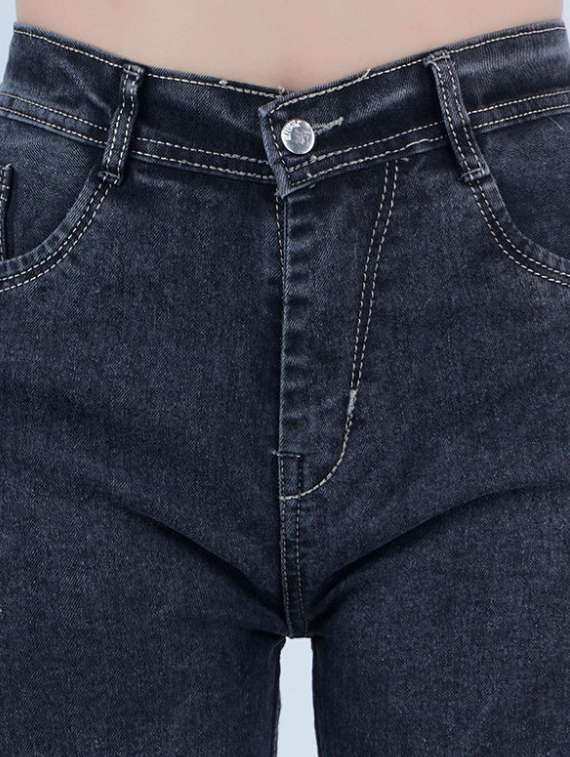 women washed mid rise straight fit jeans - 22528604 -  Standard Image - 1
