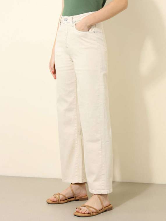 women solid mid rise wide leg jeans - 22528609 -  Standard Image - 1