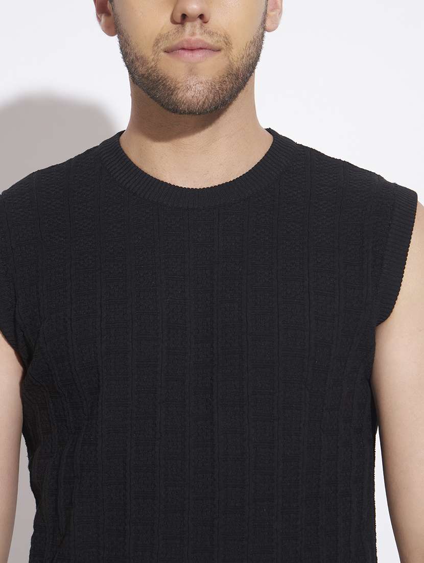 men self design sleeveless vest - 22528640 -  Standard Image - 1