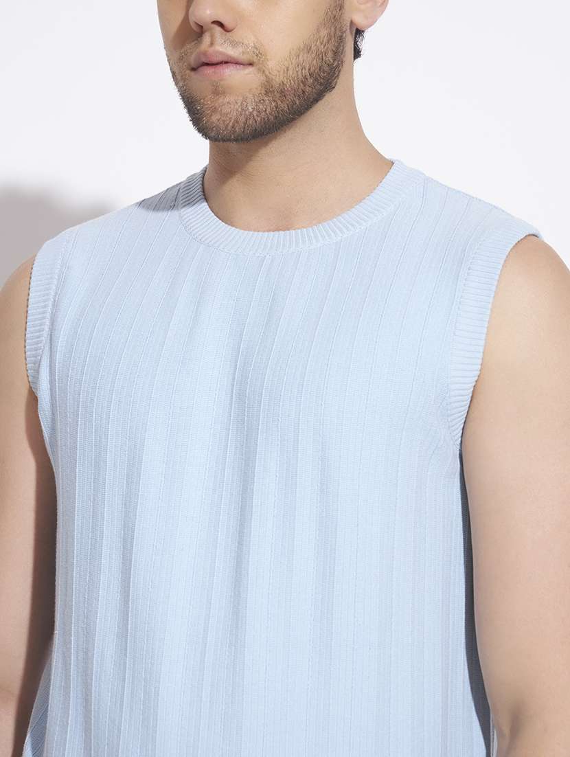 men self design sleeveless vest - 22528641 -  Standard Image - 1
