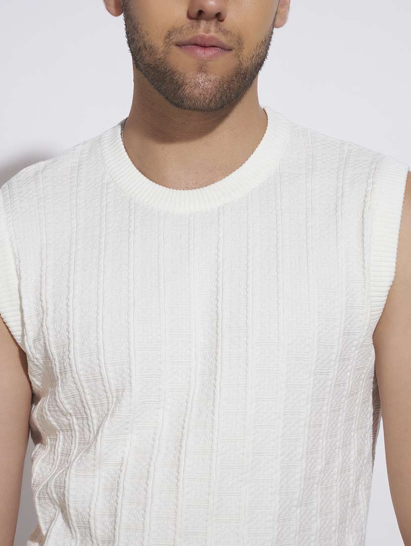 men self design sleeveless vest - 22528644 -  Standard Image - 1