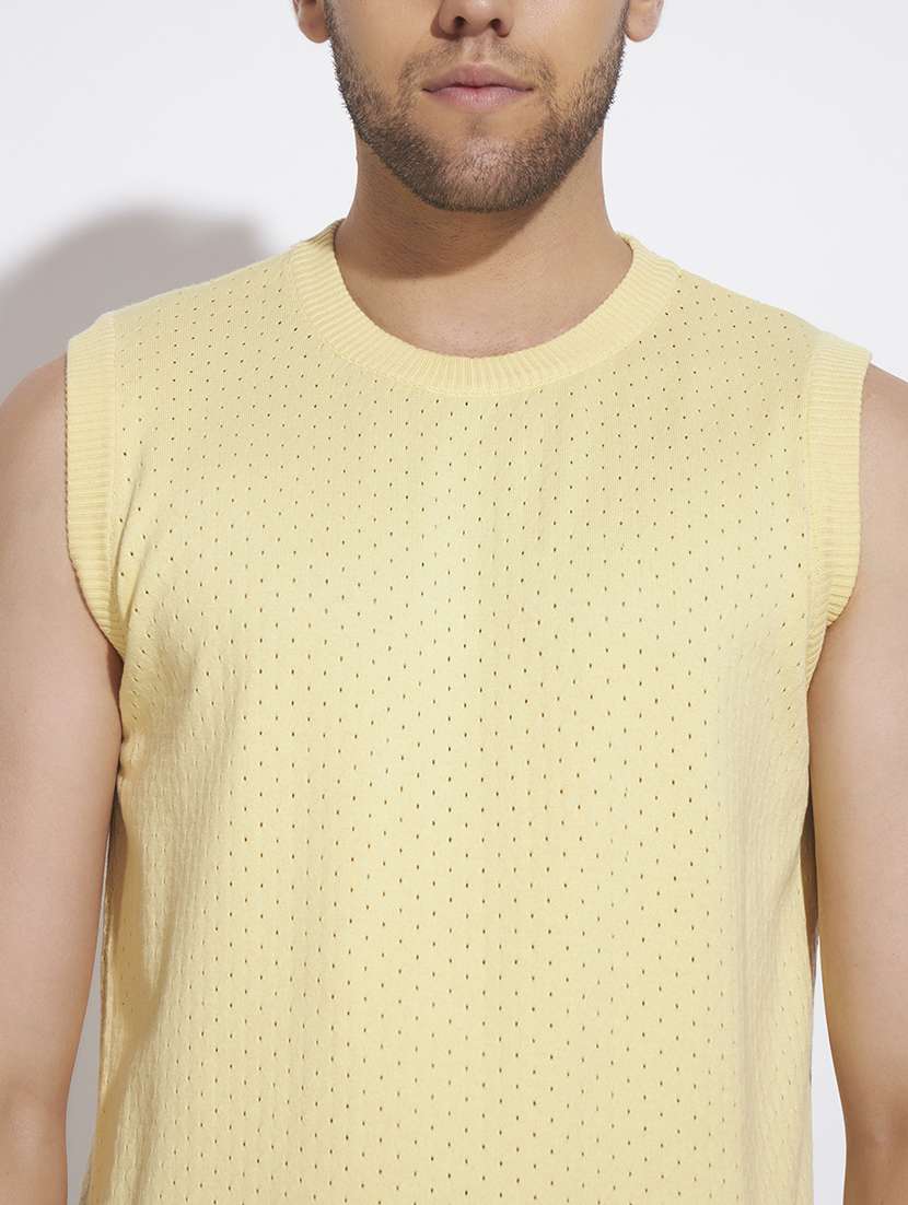 men self design sleeveless vest - 22528645 -  Standard Image - 1