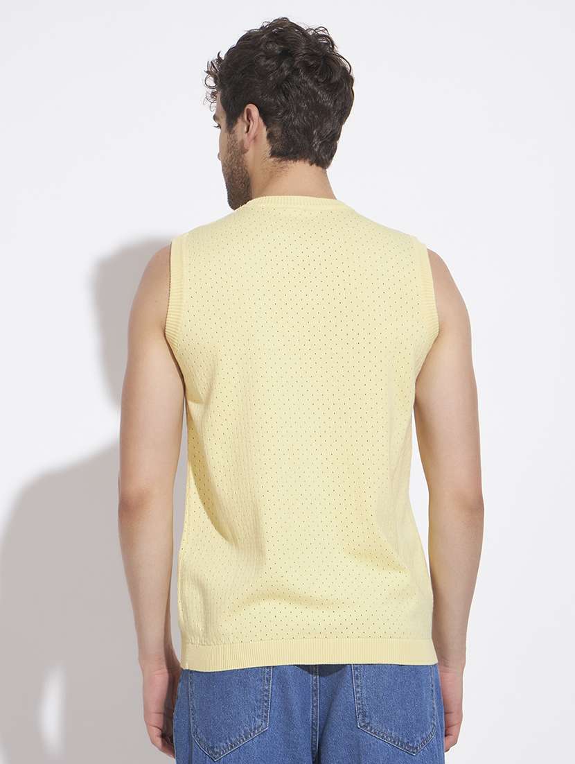 men self design sleeveless vest - 22528645 -  Standard Image - 4