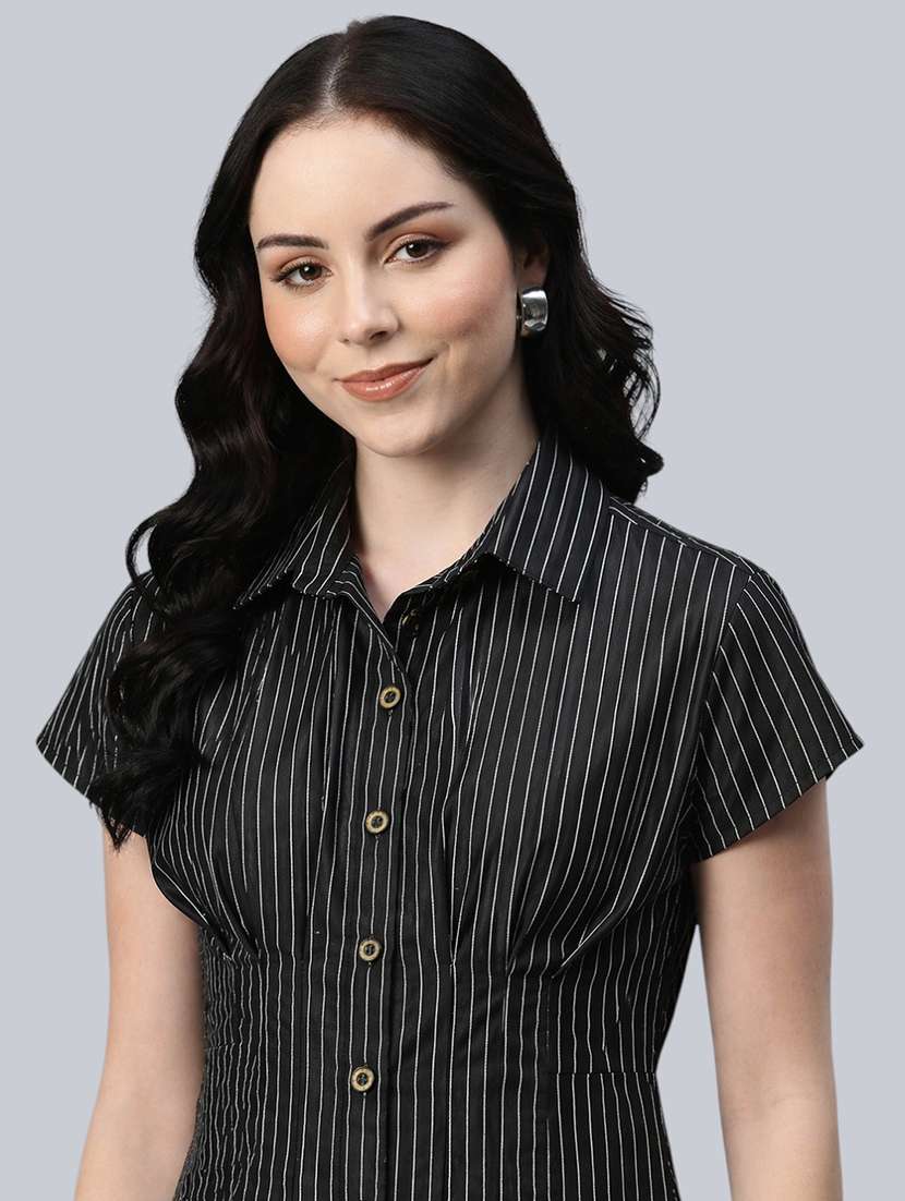 women printed short sleeves sleeves shirt dress - 22528678 -  Standard Image - 1