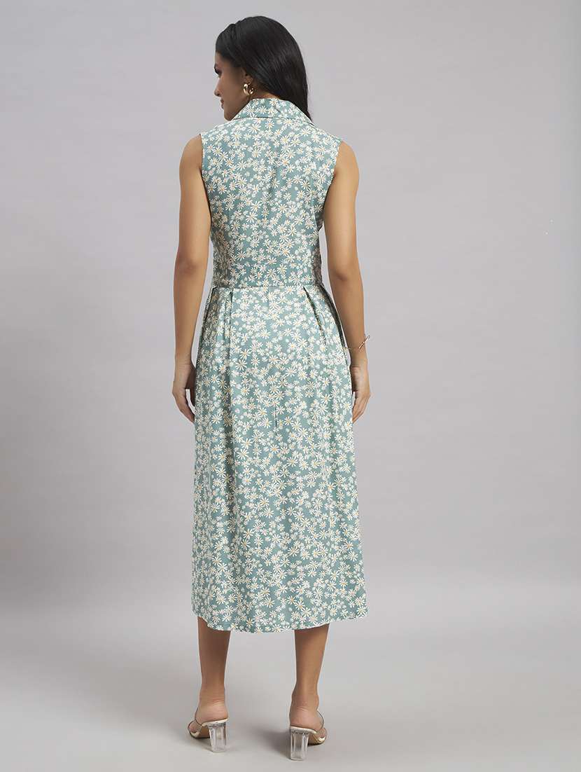women printed sleeveless fit and flare dress - 22528682 -  Standard Image - 4
