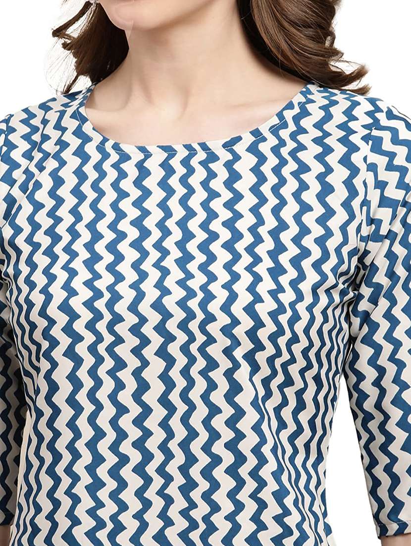 women printed short sleeves straight kurta - 22528735 -  Standard Image - 1