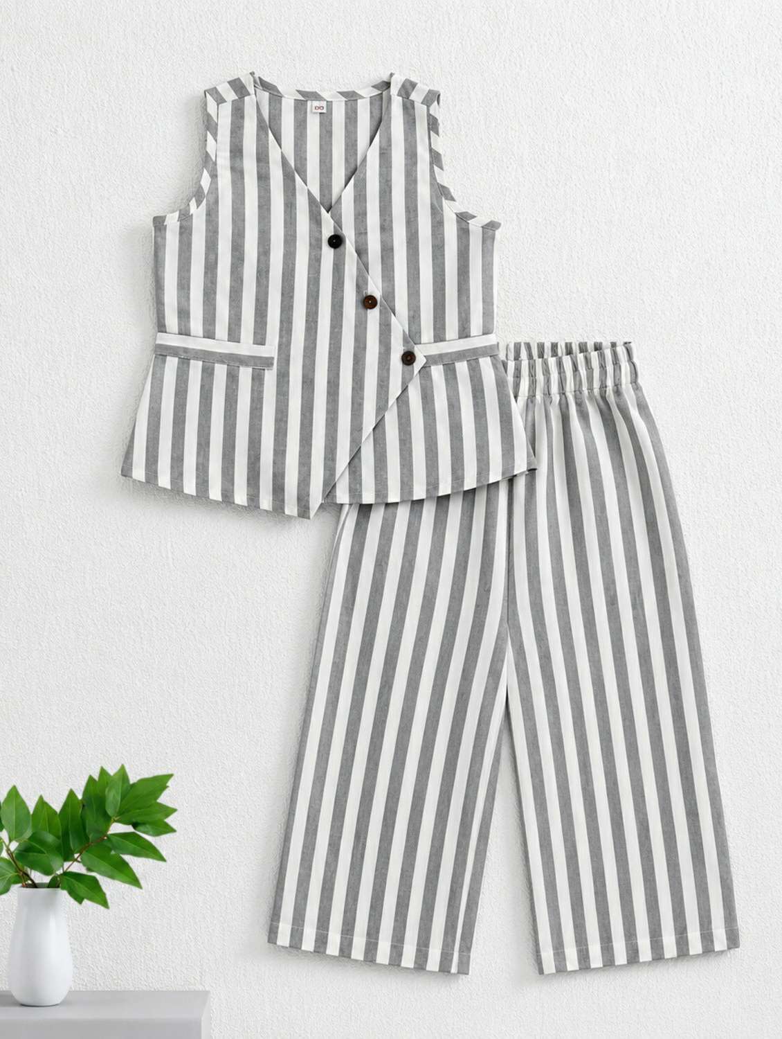 girls printed sleeveless top and trouser co-ord set - 22528765 -  Standard Image - 1