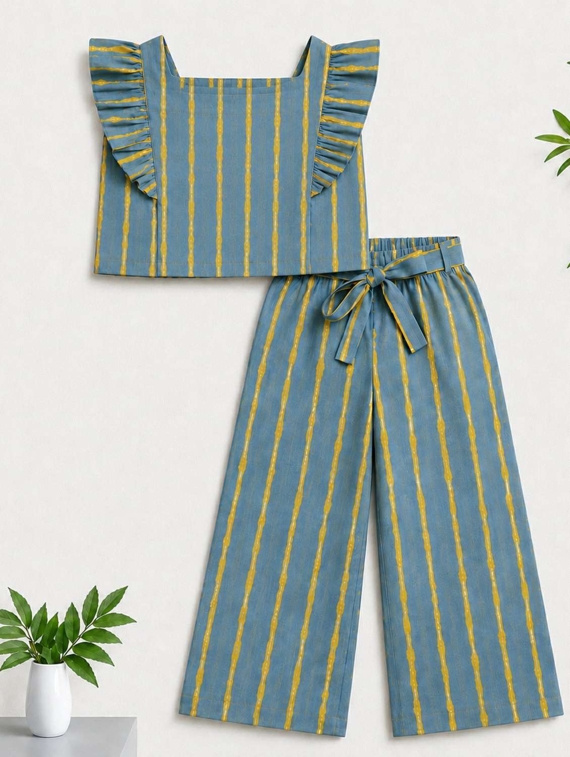 girls printed sleeveless top and trouser co-ord set - 22528769 -  Standard Image - 1