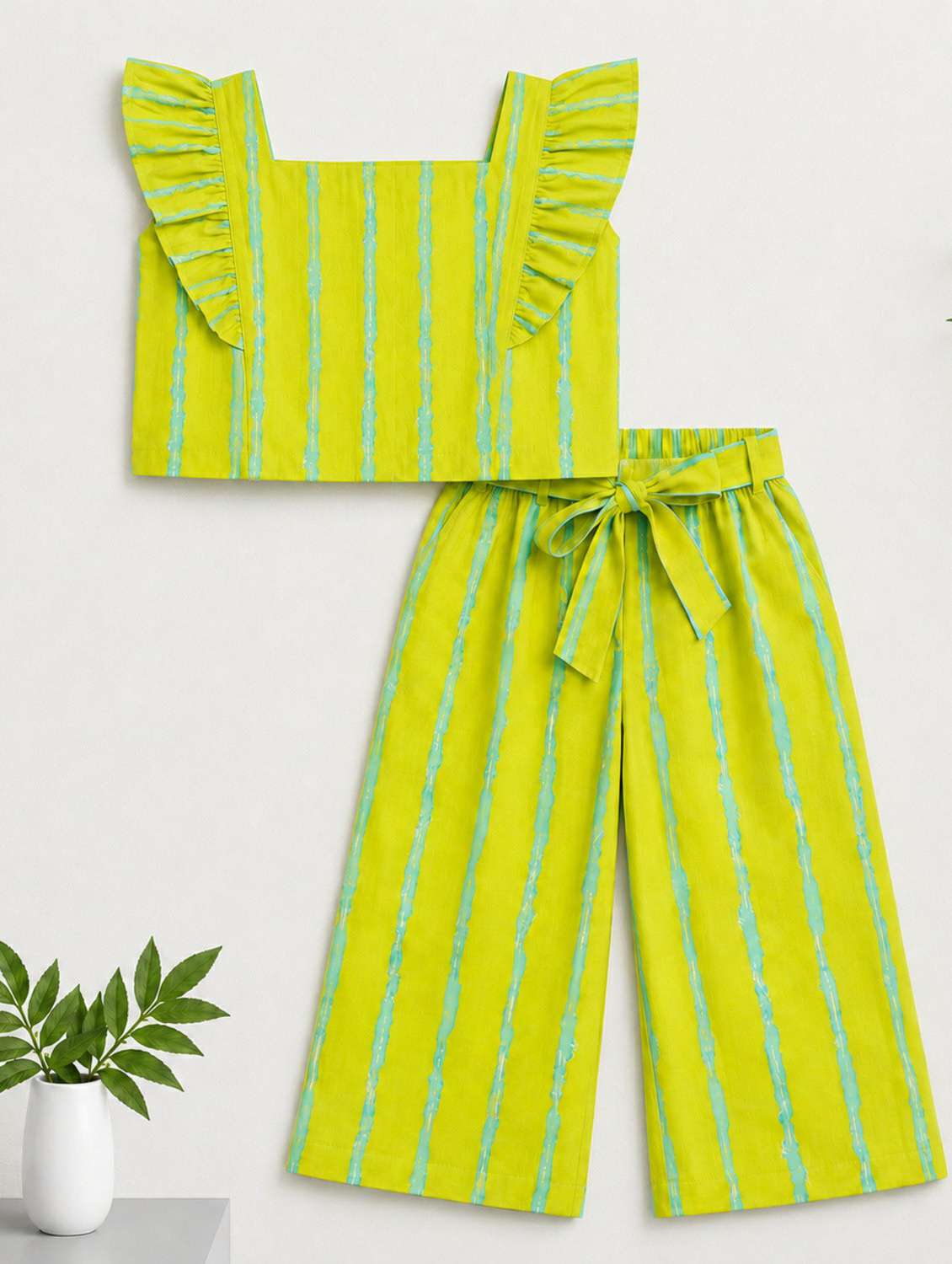 girls printed sleeveless top and trouser co-ord set - 22528770 -  Standard Image - 1