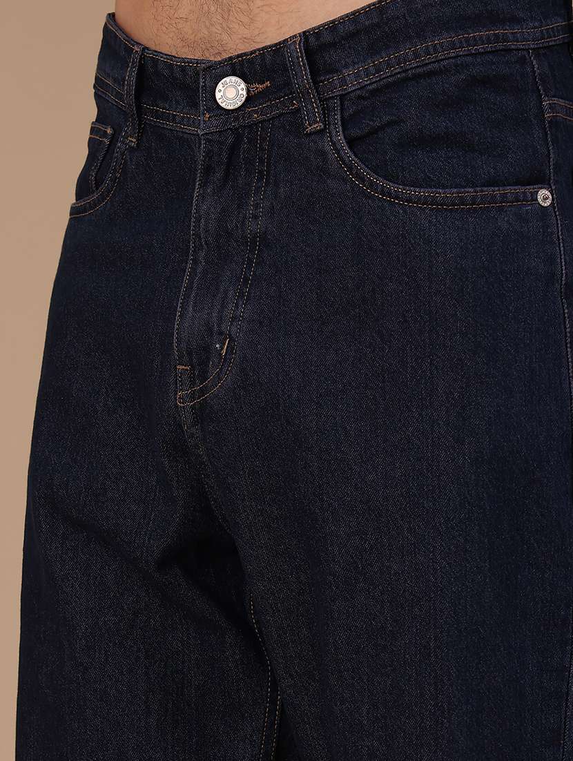 Men Plain Mid Rise Full Length Relaxed Fit Jeans - 22529274 -  Standard Image - 1