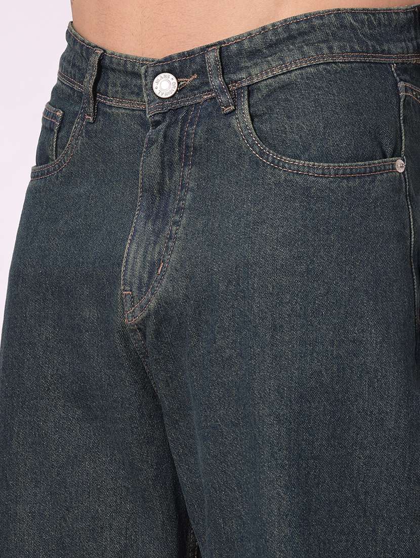 Men Plain Mid Rise Full Length Relaxed Fit Jeans - 22529275 -  Standard Image - 1