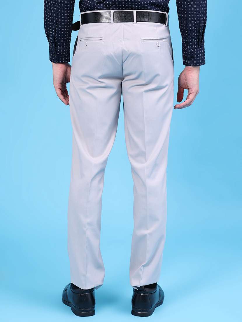 Men Solid Mid Rise Flat Front Formal Trouser - 22529648 -  Standard Image - 4