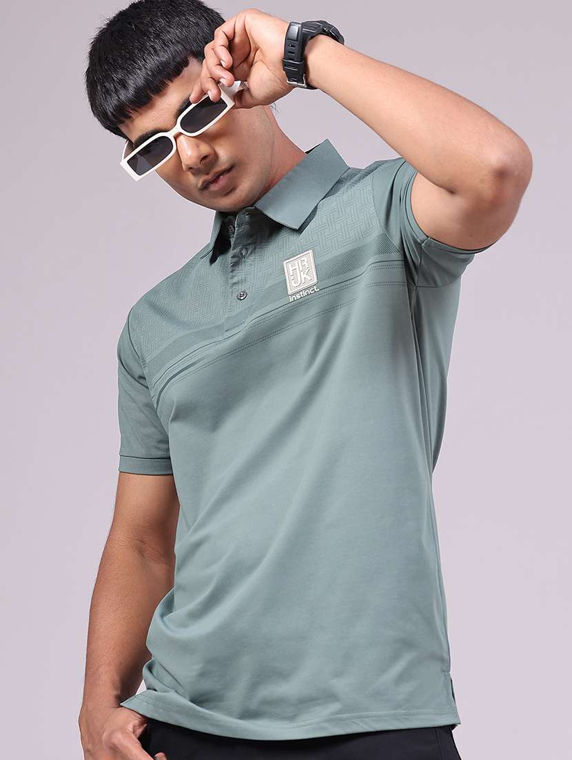 men printed short sleeve regular fit polo t-shirt