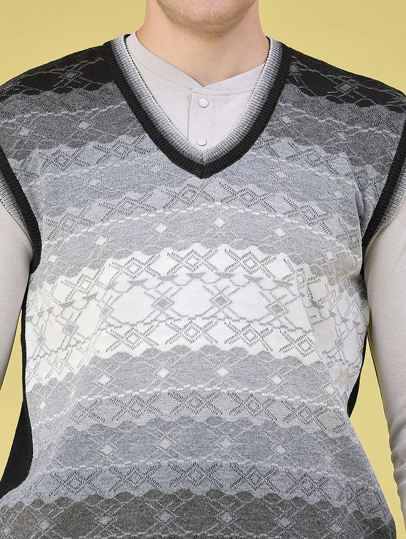 Men Self Design Sleeveless Pullover - 22529838 -  Standard Image - 1