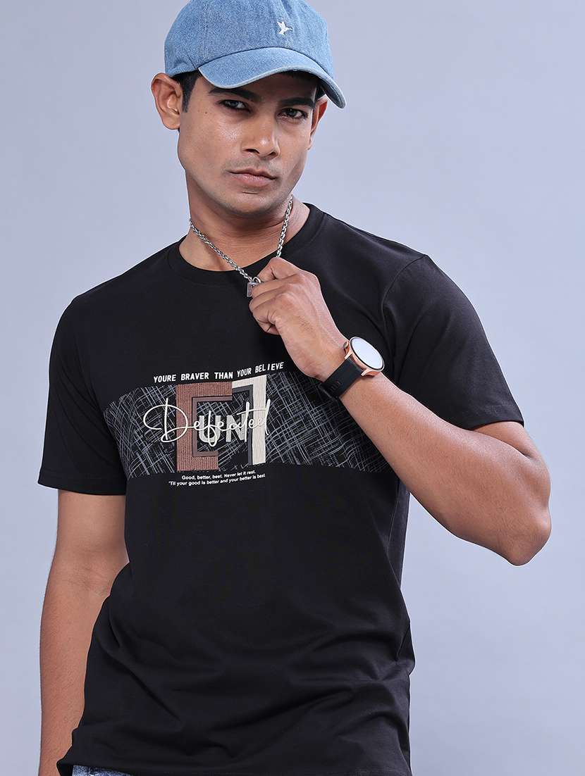 men printed short sleeve regular fit t-shirt