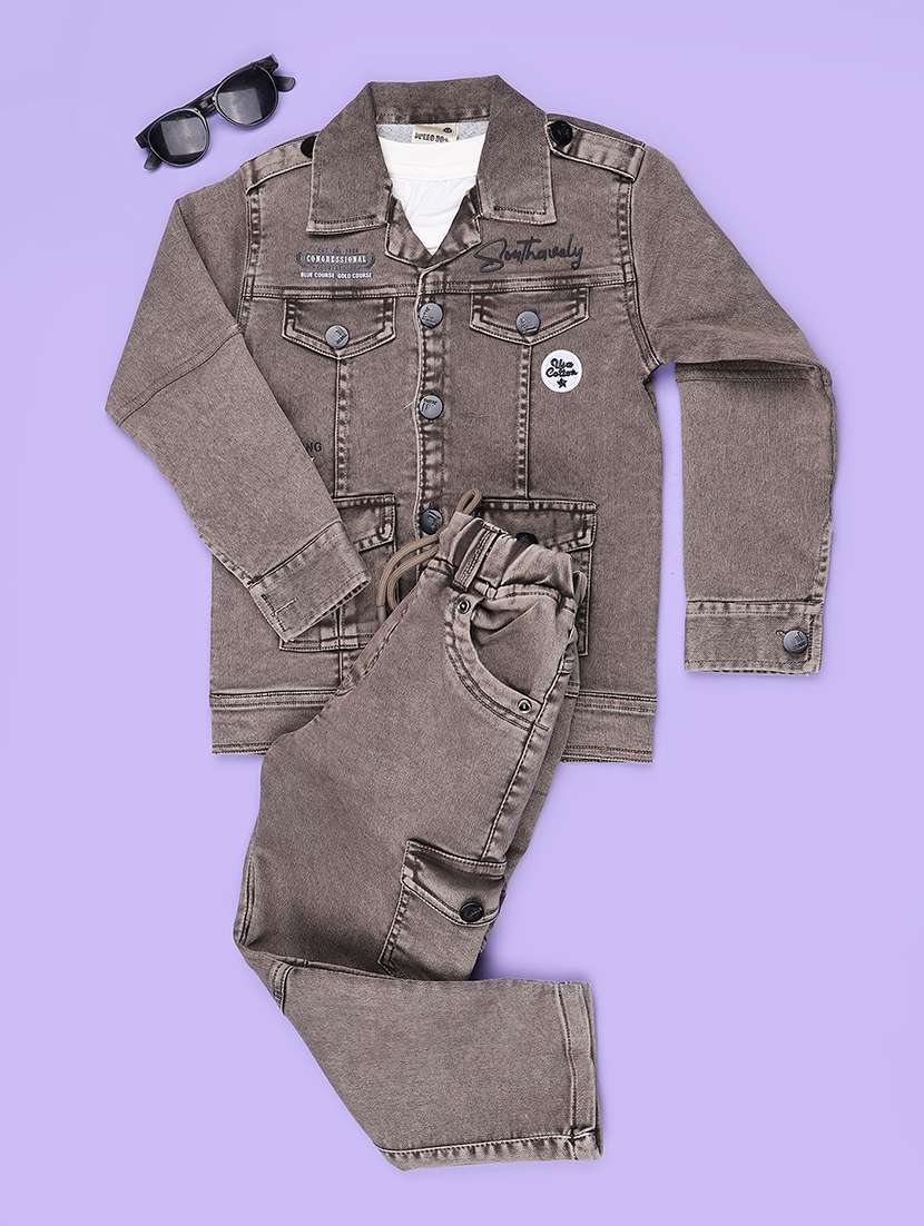 boys solid long sleeves full length set - 22530077 -  Standard Image - 1