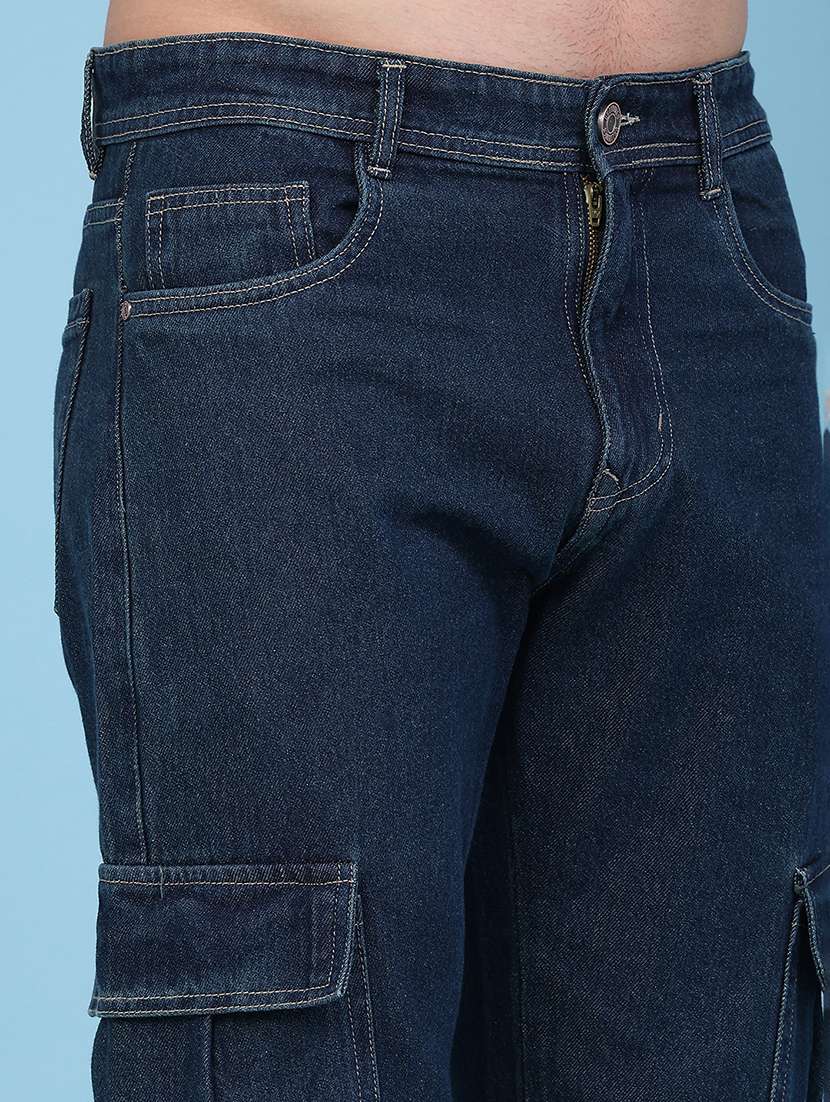 men solid mid rise regular fit cargo  - 22530121 -  Standard Image - 1