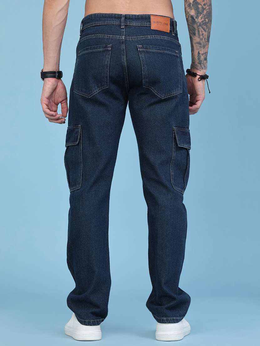 men solid mid rise regular fit cargo  - 22530121 -  Standard Image - 4