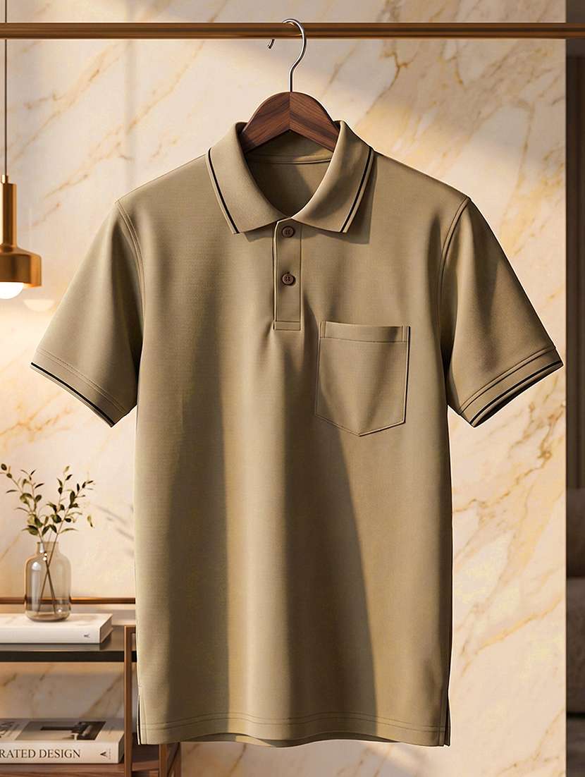 men solid short sleeve regular fit polo t-shirt - 22530132 -  Standard Image - 4