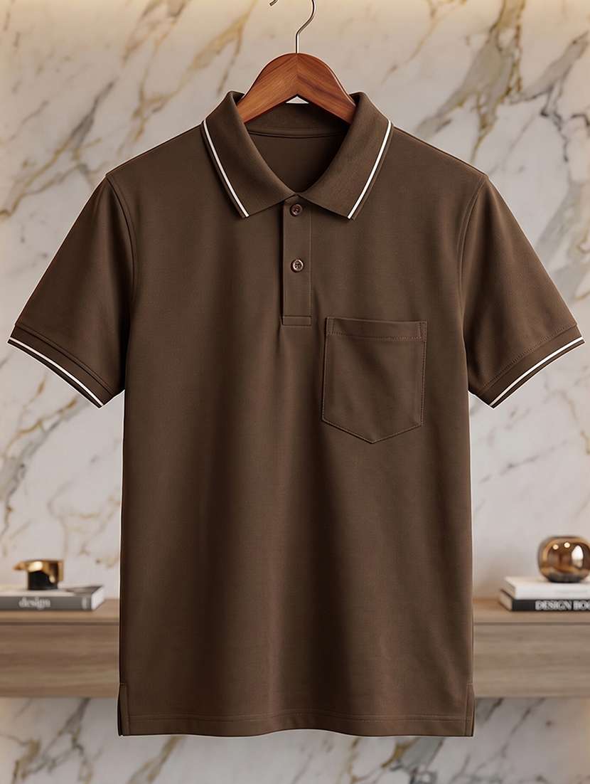 men solid short sleeve regular fit polo t-shirt - 22530134 -  Standard Image - 4