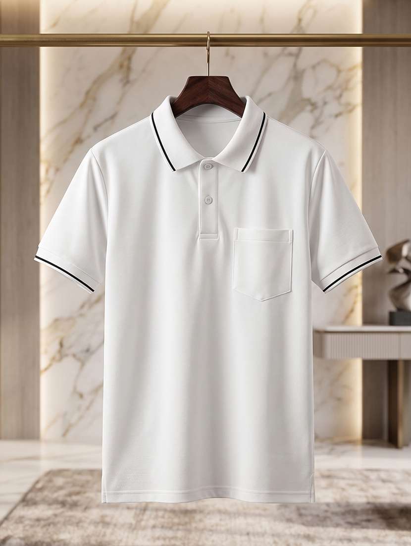men solid short sleeve regular fit polo t-shirt - 22530137 -  Standard Image - 4