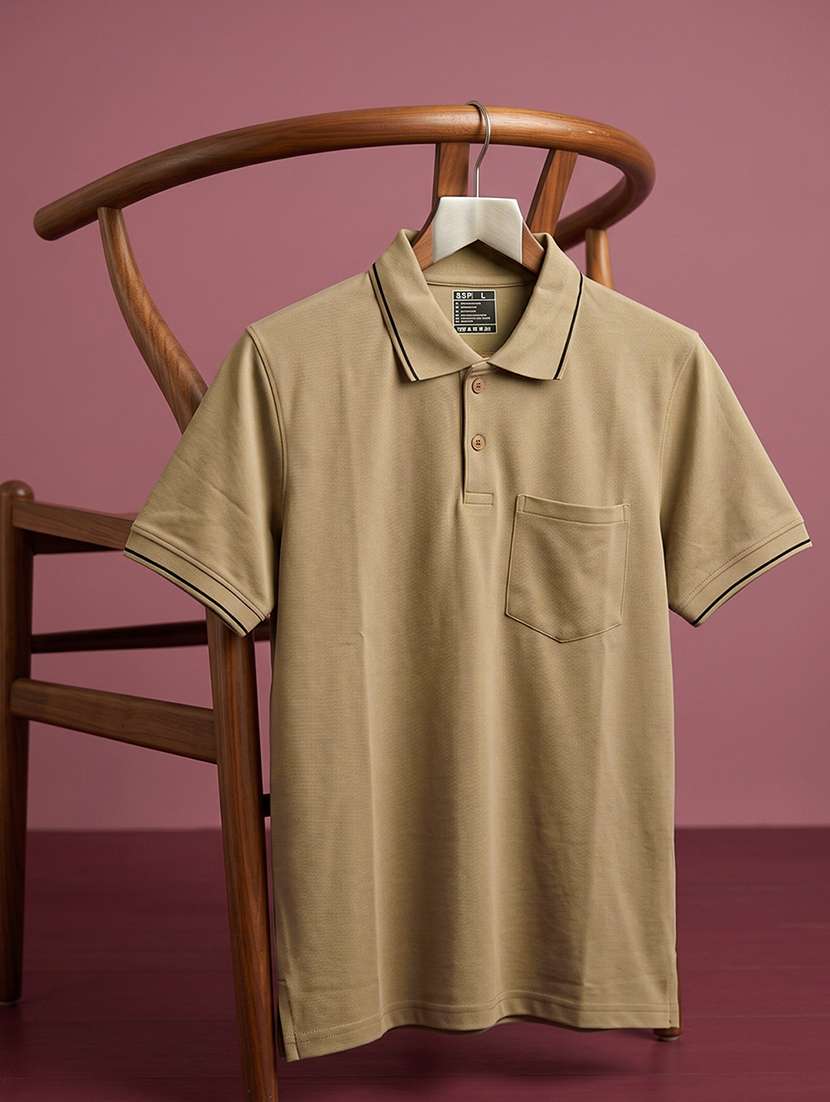 men solid short sleeve regular fit polo t-shirt - 22530138 -  Standard Image - 4