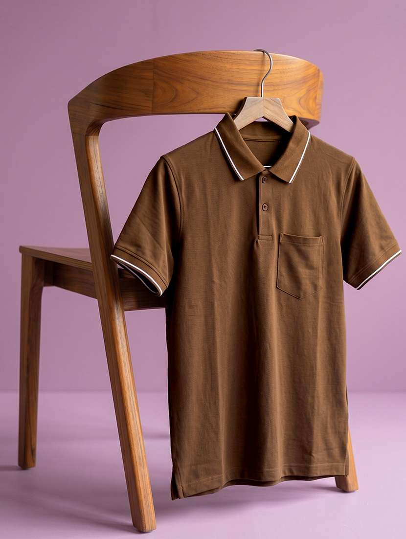 men solid short sleeve regular fit polo t-shirt - 22530140 -  Standard Image - 4