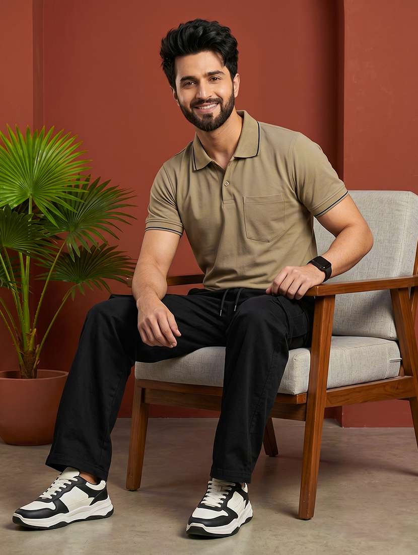 men solid short sleeve regular fit polo t-shirt - 22530144 -  Standard Image - 4