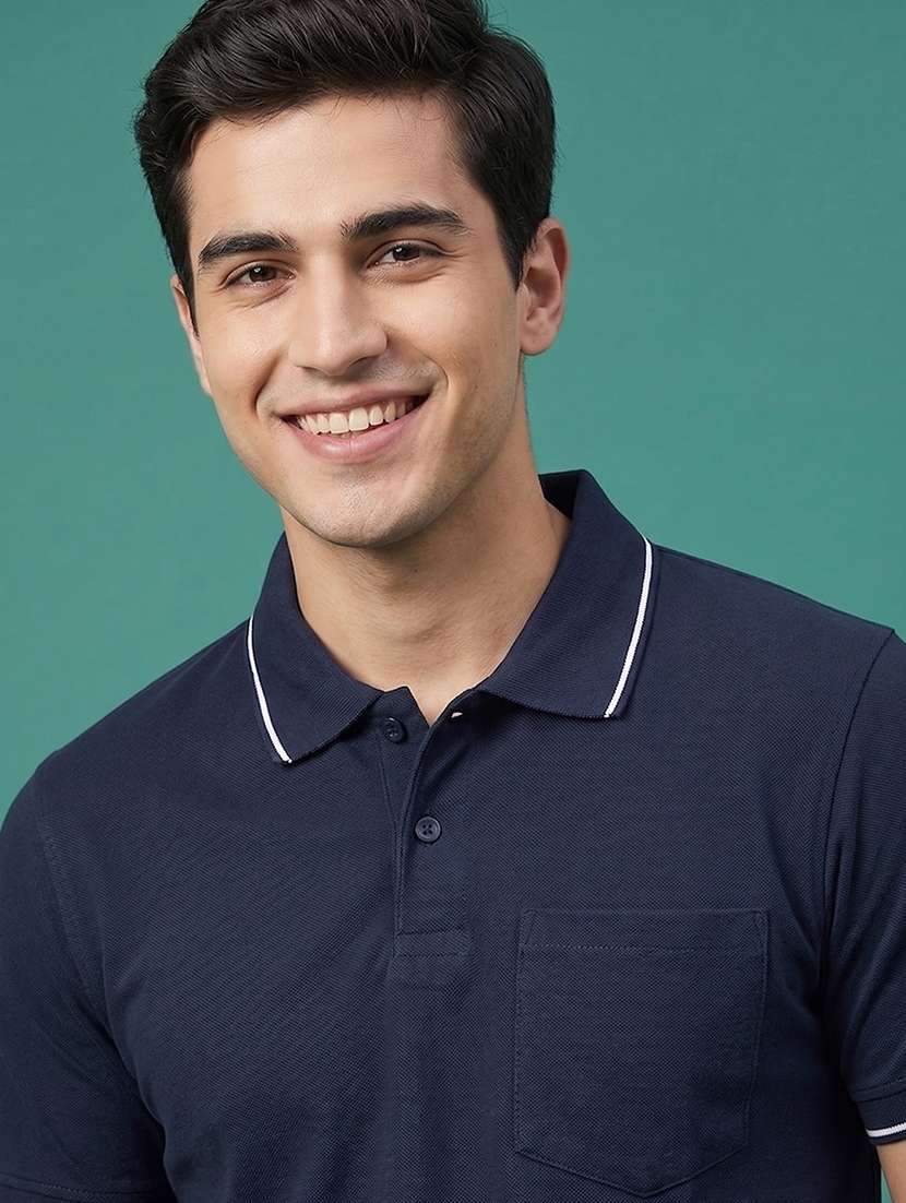 men solid short sleeve regular fit polo t-shirt - 22530159 -  Standard Image - 1
