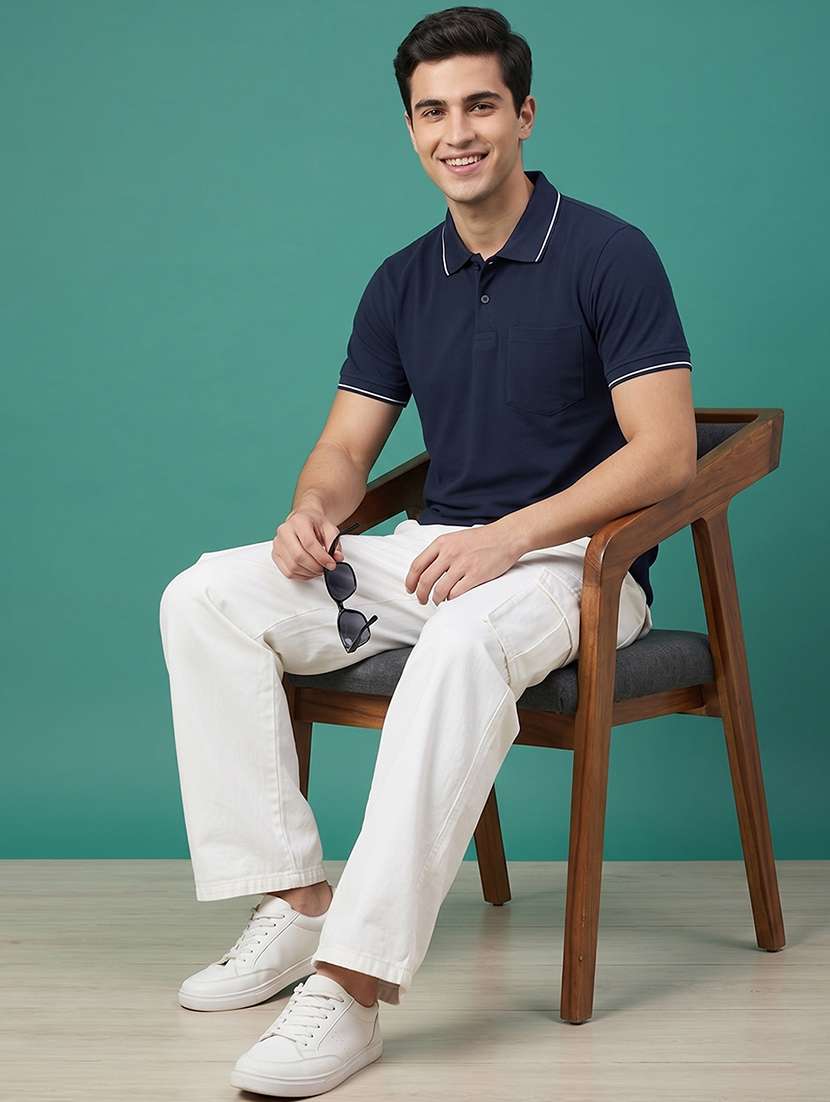 men solid short sleeve regular fit polo t-shirt - 22530159 -  Standard Image - 4