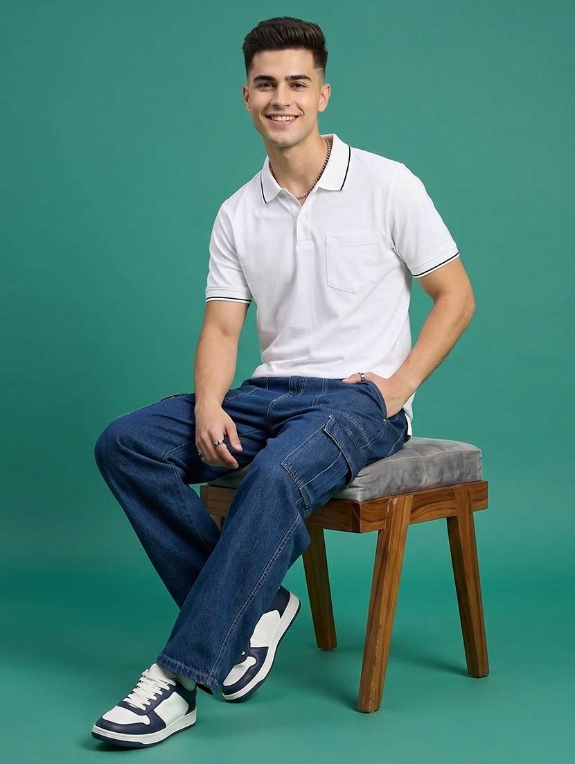 men solid short sleeve regular fit polo t-shirt - 22530161 -  Standard Image - 4
