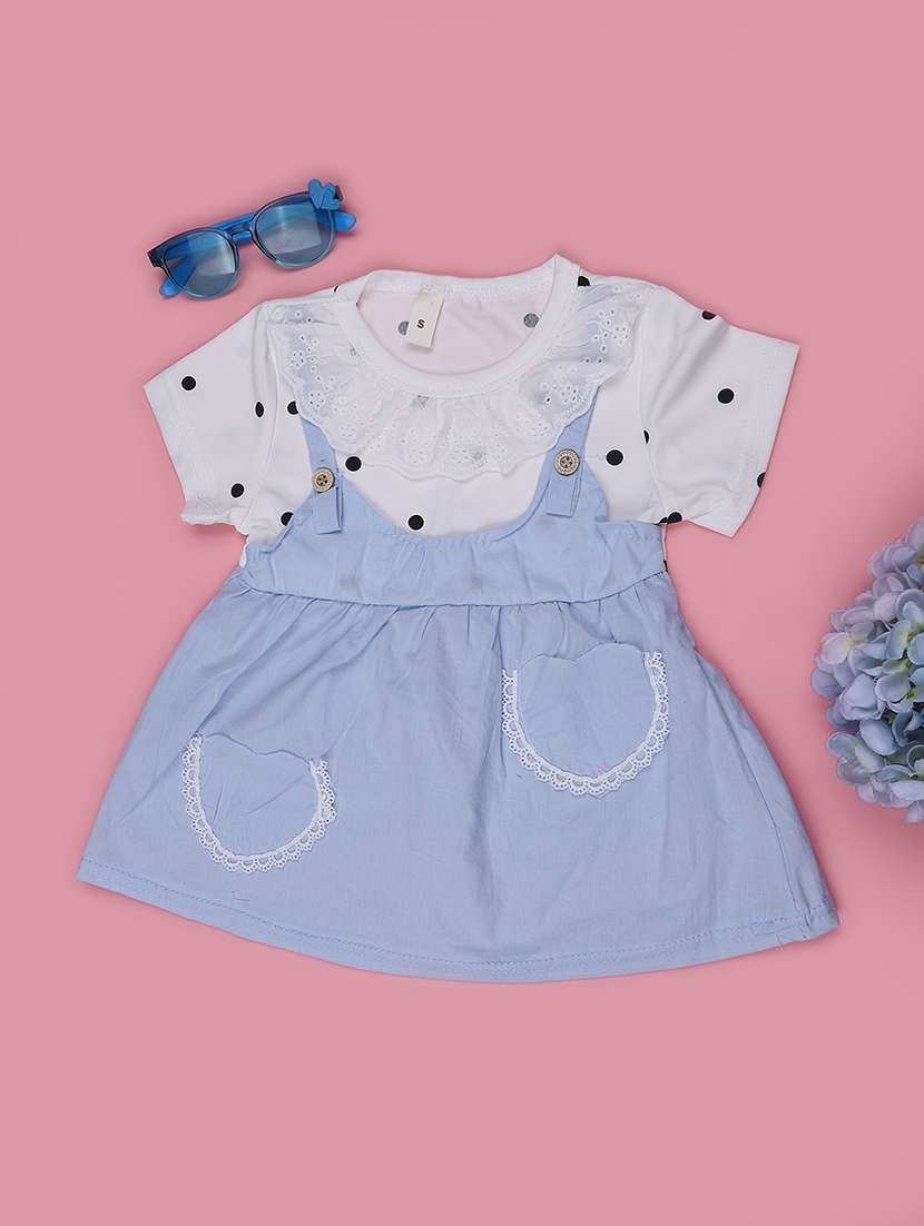 Girls Printed Short Sleeves Frock - 22531211 -  Standard Image - 1
