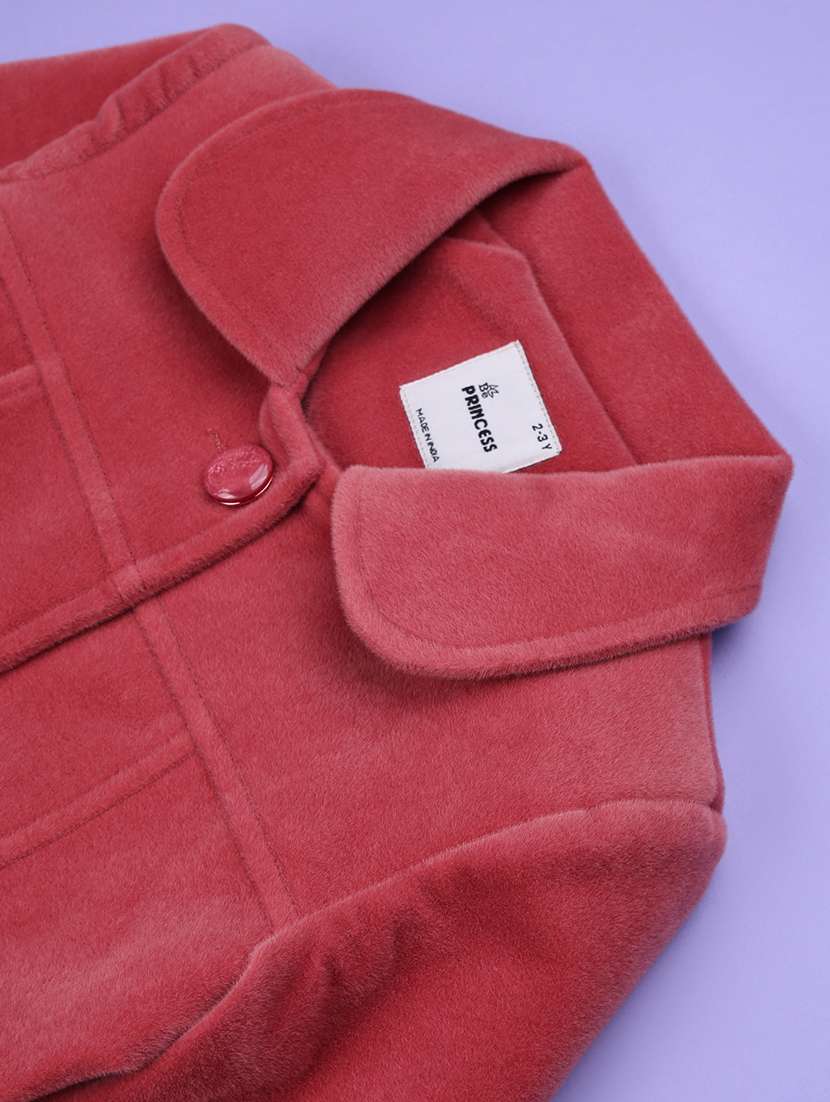 Girls Solid Long Sleeves Regular Fit Trench Coat - 22539341 -  Standard Image - 4