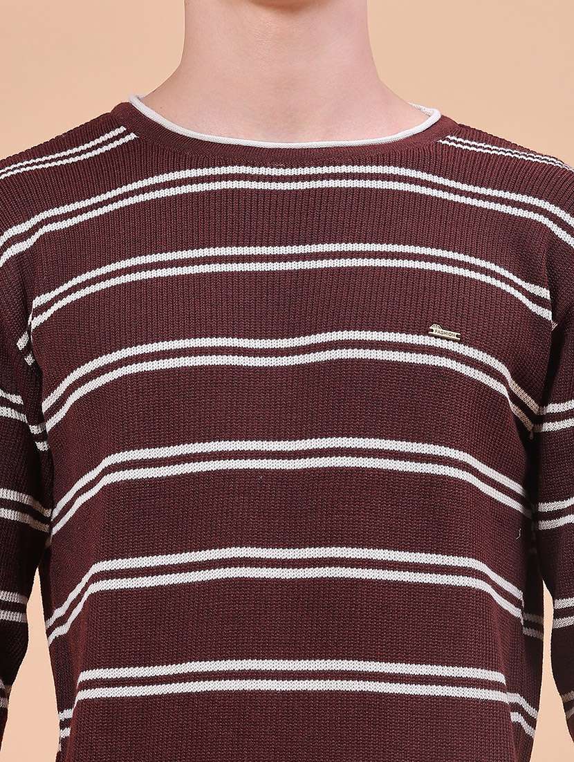 Men Striped Long Sleeve Regular Fit Pullover - 22539364 -  Standard Image - 1
