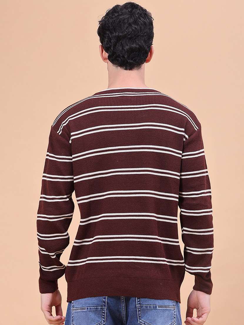 Men Striped Long Sleeve Regular Fit Pullover - 22539364 -  Standard Image - 4