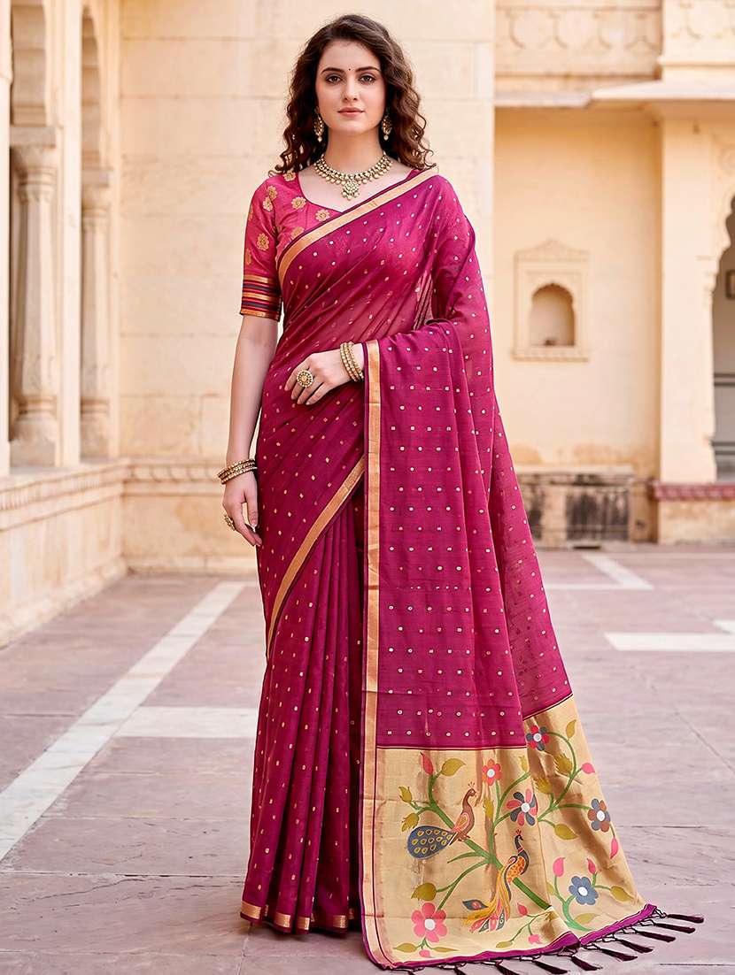 women self design paithani saree with blouse