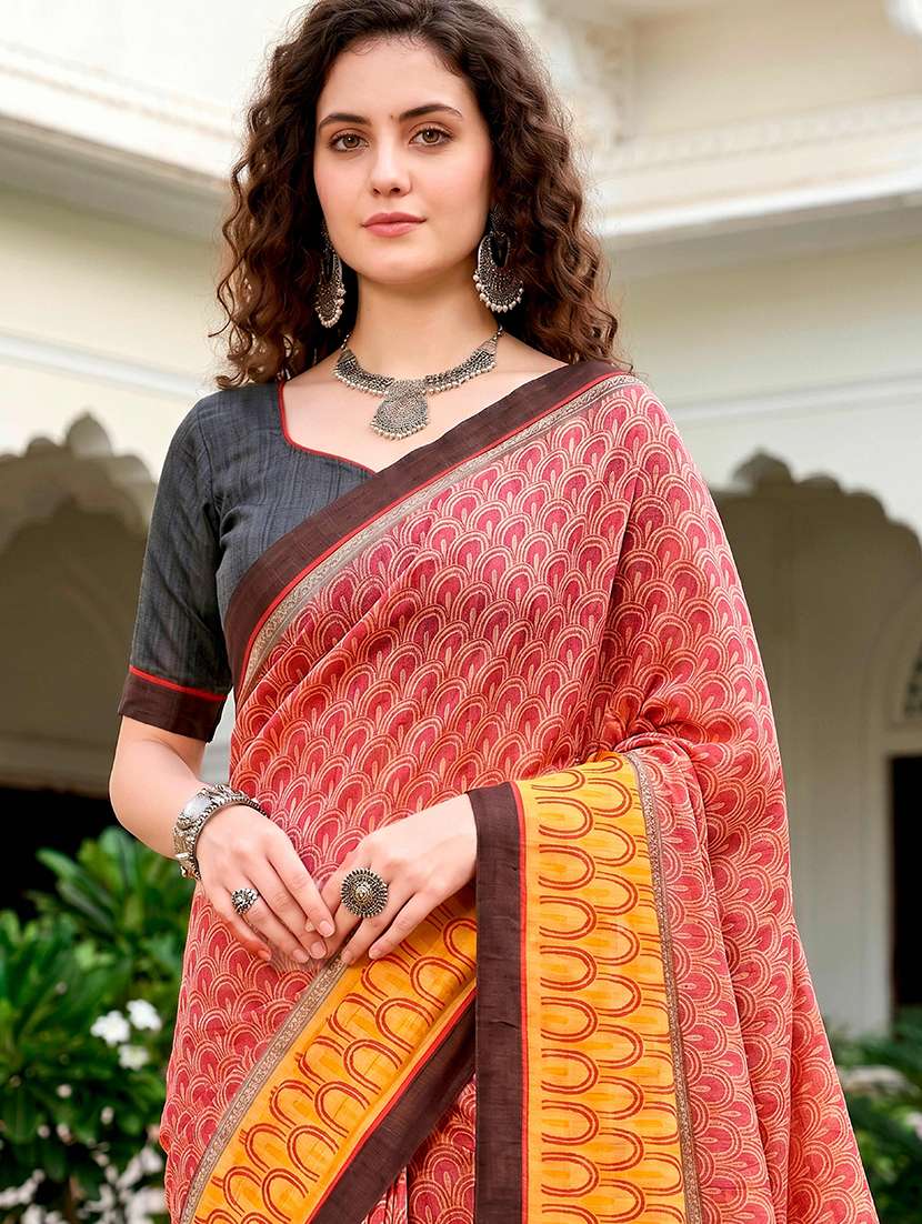 women printed casual wear saree with blouse - 22539943 -  Standard Image - 1
