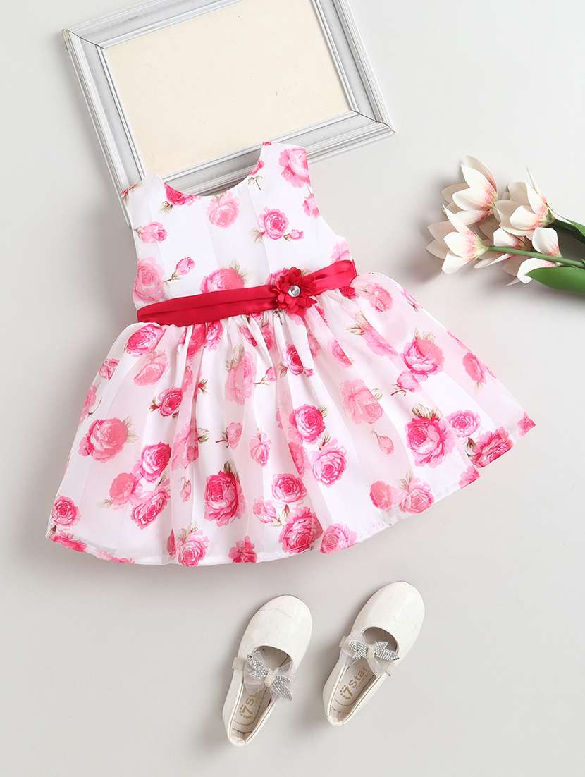 girls printed round neck frock - 22539992 -  Standard Image - 1