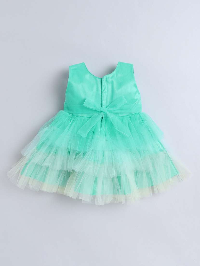 girls solid round neck frock  - 22540001 -  Standard Image - 1