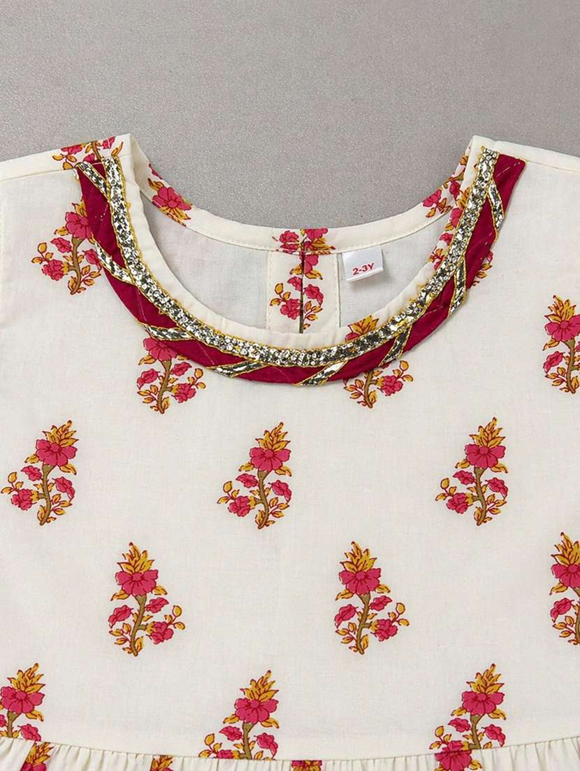 girls printed sleeveless kurta salwar set - 22540006 -  Standard Image - 4