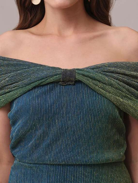 women self design off shoulder sheath dress - 22540010 -  Standard Image - 1