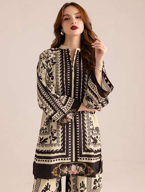 women printed long sleeve ethnic co-ord set - 22540018 -  Standard Image - 1