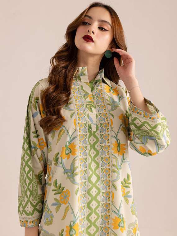 women printed long sleeve ethnic co-ord set - 22540025 -  Standard Image - 1