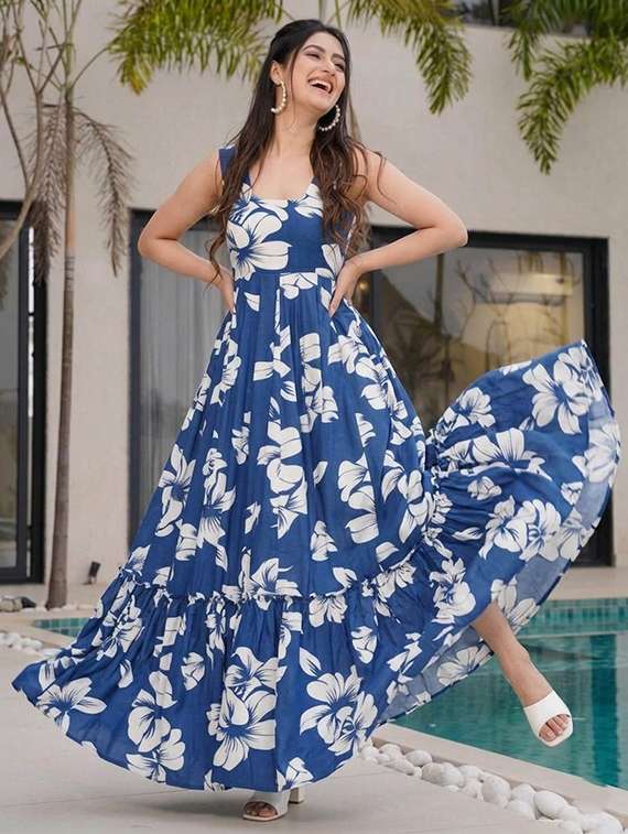 women floral sleeveless tiered dress - 22540047 -  Standard Image - 1