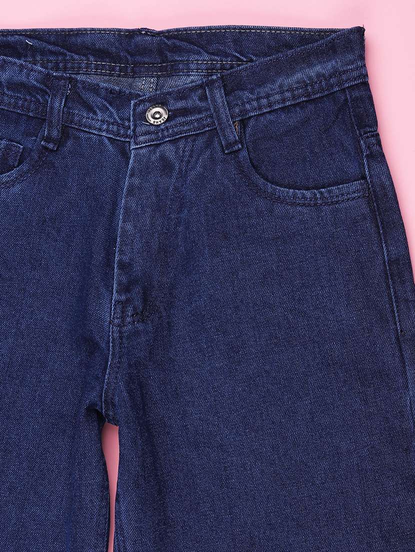 Boys Solid Mid Rise Straight Fit Jeans - 22540061 -  Standard Image - 4