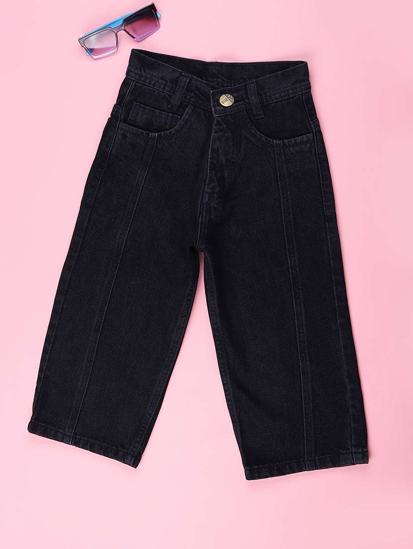 boys solid mid rise straight fit jeans - 22540064 -  Standard Image - 1